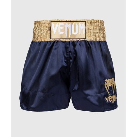 Pantalones cortos clásicos de Muay Thai Venum Azul marino/Dorado Talla L