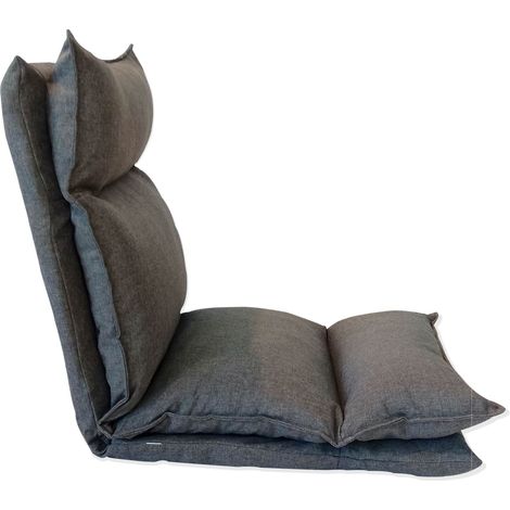 Rebecca Mobili Silla Sillón Plegable Suelo Gris Claro Metal Poliéster 70x56x70 (1/5)