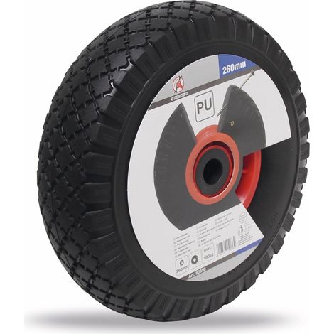 BGS Do it yourself Rad für Sackkarren/Bollerwagen PU, rot/schwarz 260 mm