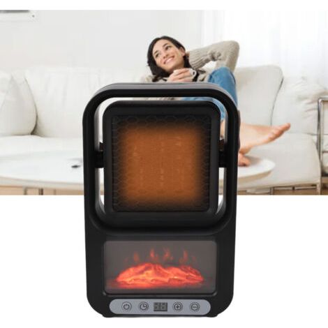Radiatore elettrico silenzioso regolabile con fiamma 3D, 150 mAh, per camera da letto e ufficio (1/4)