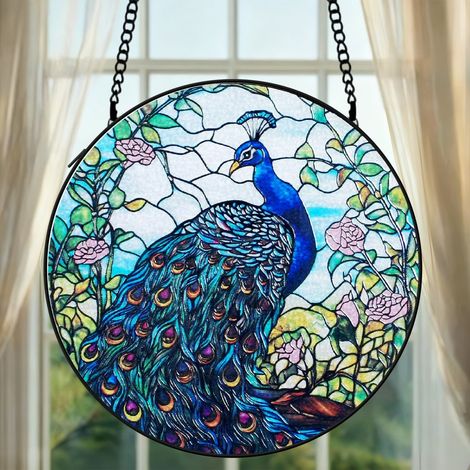 Attrape-soleil colibri vitrail 9 cm décoration fenêtre suspendue oiseau lumineux cadeau femme (1/5)