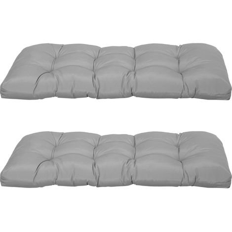 Coussin pour banc 2 places, usage intérieur et extérieur, 8 coutures, pour chaises et canapés, 110 x 48 x 8 cm, gris (1/5)