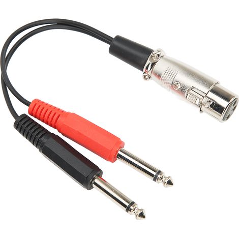 Câble Adaptateur Audio Xlr Femelle Vers Double Jack 6.35mm Mâle Pour Microphone Et Haut-Parleur - 20cm (1/5)
