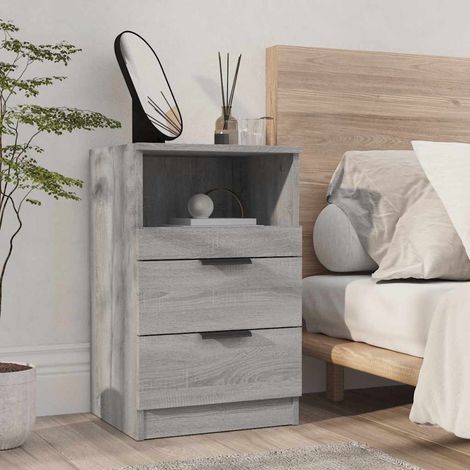 vidaXL Comodino Grigio Sonoma in Legno Multistrato (1/5)