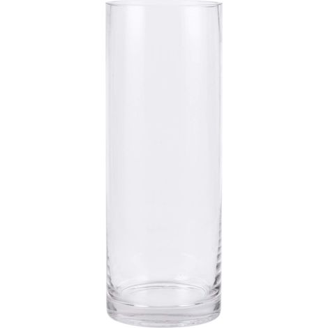 Vase en verre pour fleur Vase transparente Cylindre haut Vase claire pour décoration de table 10x30cm (1/5)