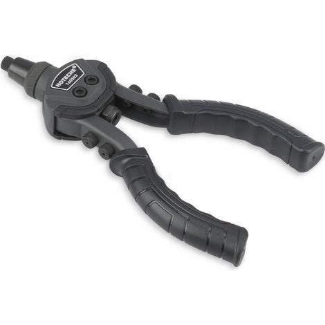 Pince à riveter à double poignée en acier au carbone et alliage d'aluminium de 254 mm, kit d'outils de rivetage de 760 g avec 5 buses et 3 mâchoires en acier pour pince à riveter aveugle. (1/5)