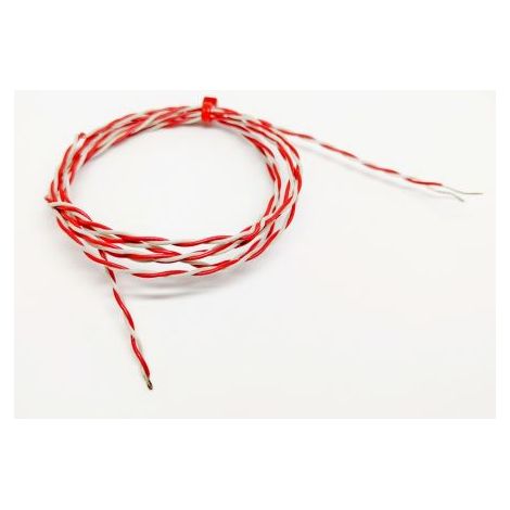 Thermocouple type K Ø 1/0.3mm, L 5m, +250°C max à Raccord dénudé ( Prix pour 1 )
