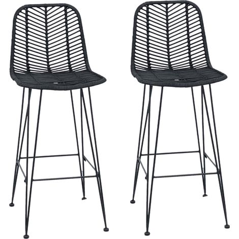 Silla de Bar 2 pcs 44 x 52 x 111 cm Ratan e Hierro vidaXL