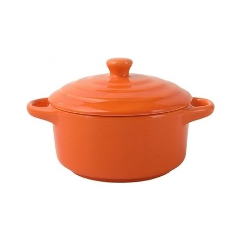 Plat four céramique poignées moyen orange (1/5)