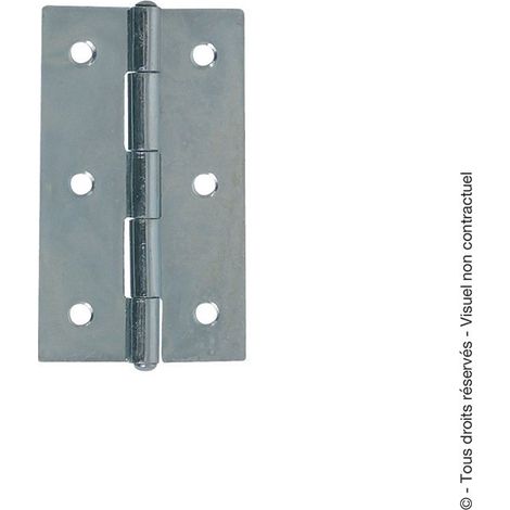 Charnière de meuble rectangulaire Zingué blanc - 90x45