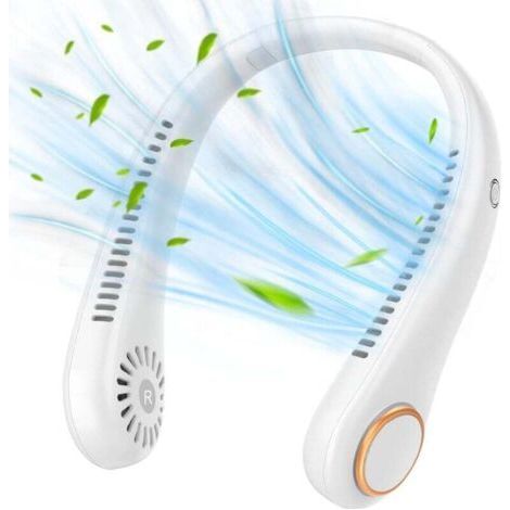 Mini-Nackenventilator, leise, freihändig, blattfrei, 360° verstellbar, 3 Geschwindigkeitsstufen für drinnen und draußen (1/4)