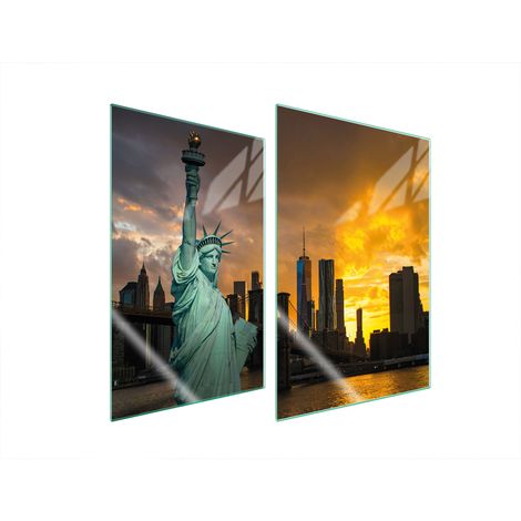 Plaque de protection en verre pour cuisine 2x35x52 ville (1/5)