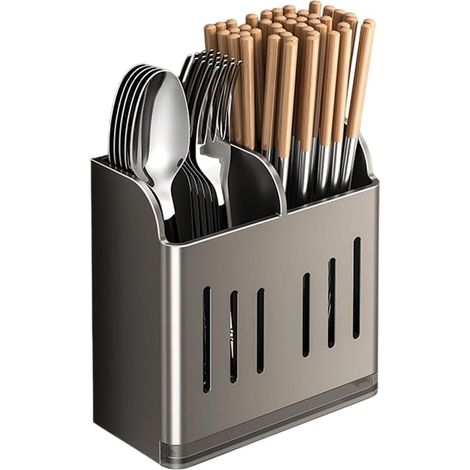 Griglia magnetica per frigorifero, scolapiatti da cucina a doppio strato, salvaspazio, può contenere stoviglie e utensili (grigio) (1/5)