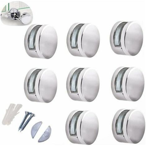 Miroir Clips support d'étagère en verre en alliage de zinc /Pour la fixation des miroirs en verre/8 pièces (1/5)