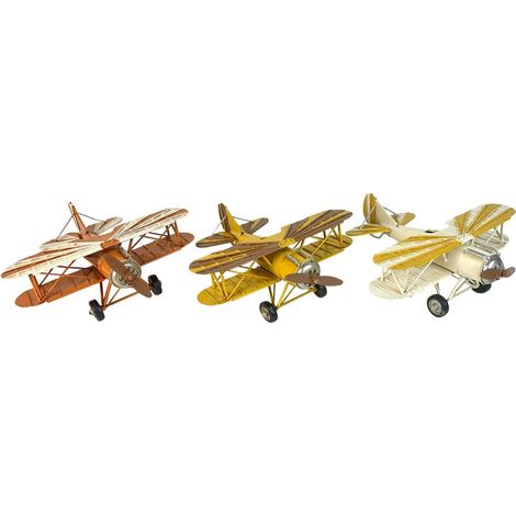 Deko Doppeldecker aus Metall orange und creme 21 cm (1/5)