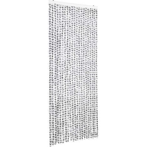 vidaXL Cortina mosquitera de chenilla gris claro y oscuro 90x220 cm (1/2)