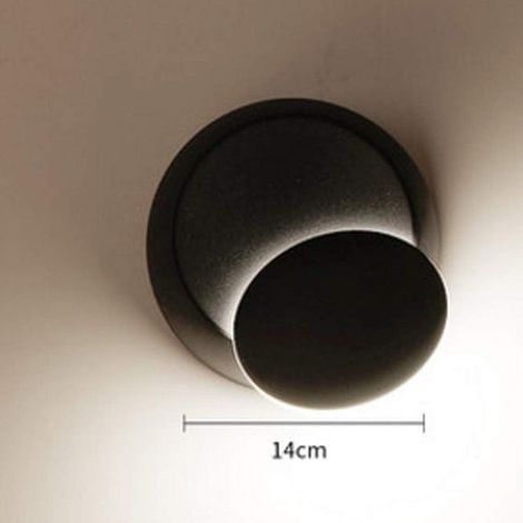 Applique da parete per interni, moderna lampada da parete a LED da 5 W, bianco caldo, nero (1/4)