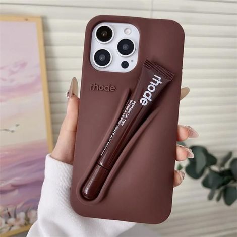 Coque Téléphone Rhode + Rouge à lèvre tinte Espresso pour iPhone 13 iphone 14 iphone 15 iphone 16E