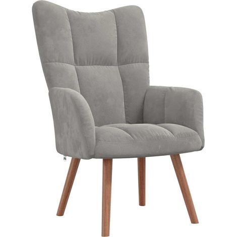 vidaXL Sedia Relax Grigio Chiaro in Velluto