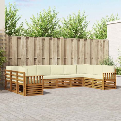 vidaXL Ecksofa Set mit Kissen 10 pcs Natur und Creme (1/5)