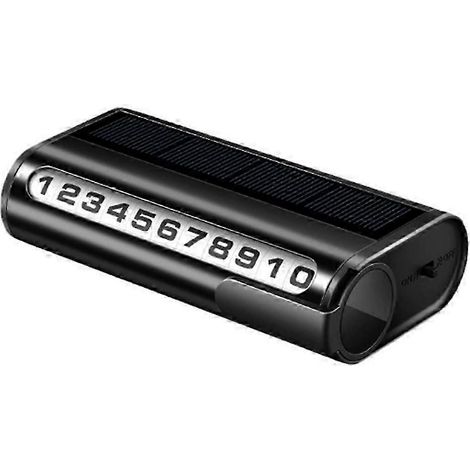 Plaque d'immatriculation lumineuse pour parking, carte de stationnement automatique à recharge solaire, arrêt temporaire, carte avec numéro de téléphone fdq (1/5)