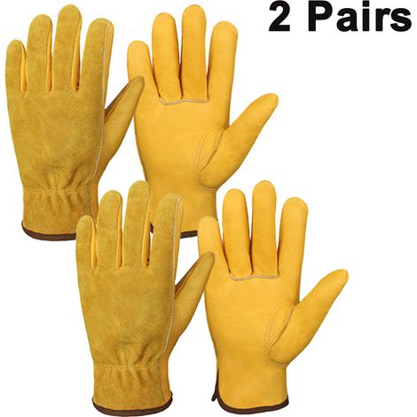 Filiyano-Gants de jardinage pour hommes et femmes, gants anti-épines pour rosiers, gants de travail extérieurs imperméables, gants en cuir (deux (1/5)