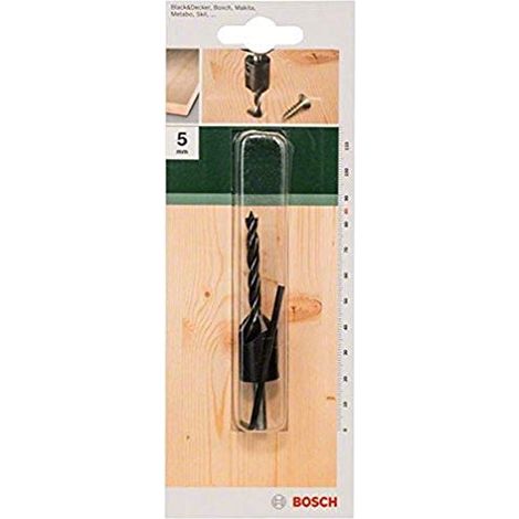 Bosch 2609255218 Punta per trapano per legno con svasatura a 90°, diametro 5 mm (1/4)