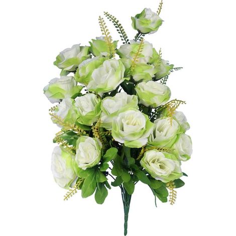 Ramo de rosas artificiales verdes - 20 unidades (1/3)