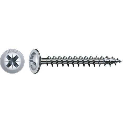 SPAX Universalschraube, 4,5 x 20 mm, 3000 Stück, Vollgewinde, Rückwandkopf, Kreuzschlitz Z2, 4CUT, WIROX - 0281010450202