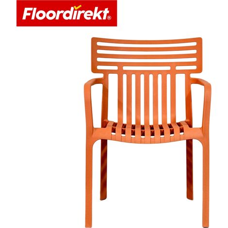 Gartenstuhl Terrano (Sitwell) Stapelbarer Designstuhl wetterfest & UV-beständig Orange 1 Stuhl