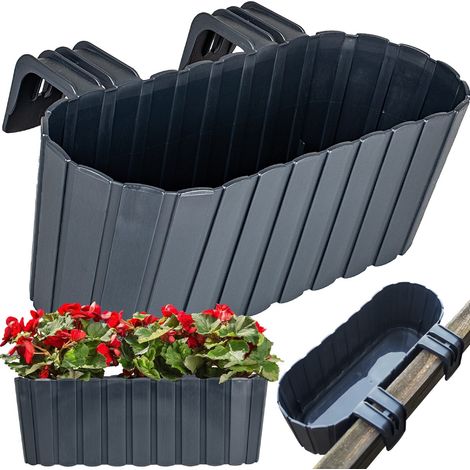 DDECZ400-S433 BOÎTE DE BALCON OVALE POUR CROCHETS DE BALUSTRADE ANTHRACITE (1/5)