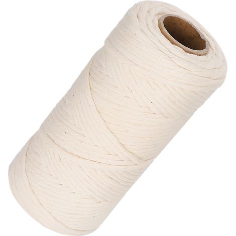 Corde coton 100m fil macramé torsadé, ficelle artisanale pour loisirs créatifs DIY, pelote naturelle épaisse, bricolage bijoux et déco. (1/5)