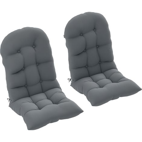 Lot de 2 Coussin de Siège pour Chaise Adirondack avec Attaches Sécurisées, Design Capitonné Doux et Épais, Gris