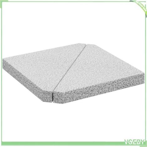 Plaques de lestage pour parasol - FAFECIY - Lot de 2 - Granit gris - Triangulaire - 14 kg/unité (1/5)
