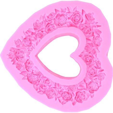Silikon-Rosenkuchenform in Herz- und Kranzform, 3D-Rosenbackform für Hochzeiten, Geburtstage, Partys und Jubiläen (1/5)
