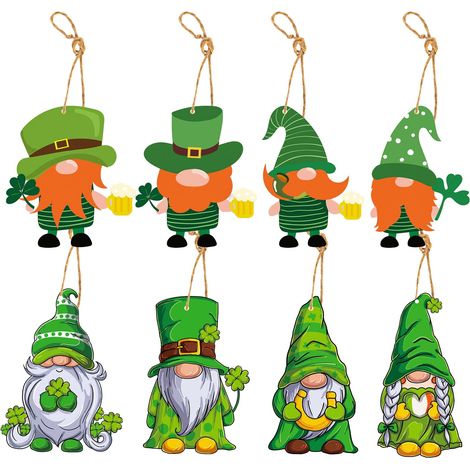 Ornement De Noël En Forme De Fer À Cheval - Décoration Pour Arbre De Saint-Patrick - Papier Vert - 8 Pièces (1/5)