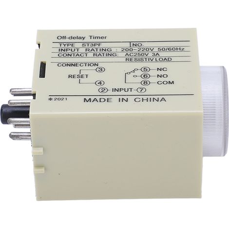 BERM Zeitverzögerungsrelais mit Drehknopf, hochpräziser Timer, AC 200–220 V, ST3PF 60S (1/5)