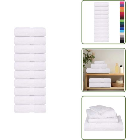 Gästetücher 10 Stk. Weiß 30x50 cm 360 g/m² 100% Baumwolle - Gästetuch - Gästetücher - Gästehandtuch - Handtuch (1/5)
