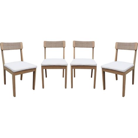 sweeek - 4er-Set Gartenstühle aus Akazienholz und Seil