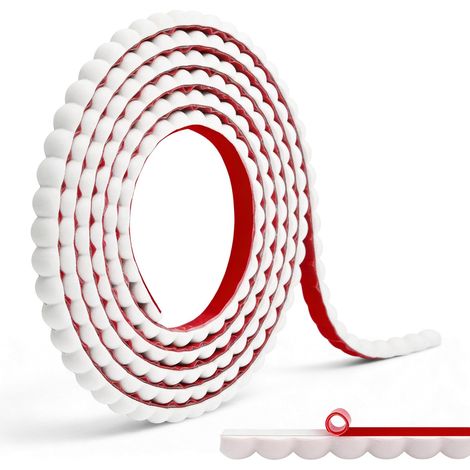 Moulures décoratives flexibles autocollantes - Moulures en stuc - Décoration murale en PVC - Pour mur, carrelage et bords d'armoire - Montage rapide sans perçage (blanc, 10 mm x 3 m) (1/5)