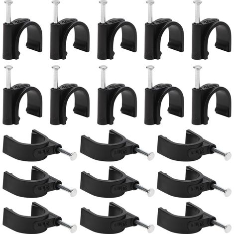 Lot de 100 colliers de serrage de 20 mm pour tuyau d'irrigation goutte à goutte, clips de montage de tuyau, clips d'ancrage de tube, colliers de serrage demi-tuyaux, crochets en J robustes (1/4)