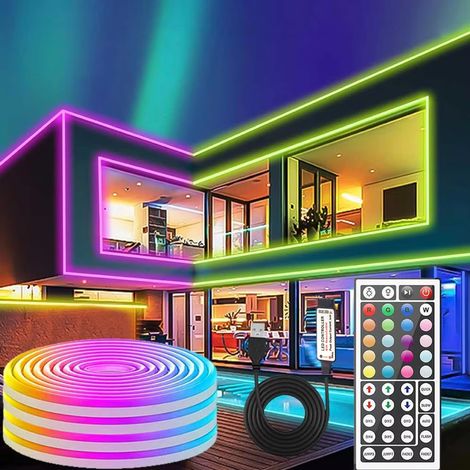 Bande lumineuse LED RGB de 1 mètre, télécommande infrarouge USB à 44 touches, bande lumineuse flexible en silicone, conception DIY, décoration (1/5)