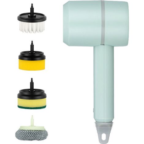Machine de nettoyage électrique sans fil rechargeable par USB, brosse automatique pour la vaisselle de cuisine, outil de nettoyage professionnel pour carrelage et baignoire. (1/5)