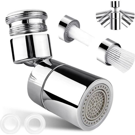 Aérateur De Robinet - Rotation 360° - Filtre Économiseur D'eau - Pour Cuisine Et Salle De Bain - Filetage 22/24 mm - 1 Pièce (1/5)
