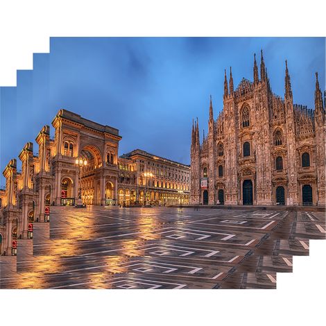 Set 4 Pezzi Tovagliette Americane Città In Vinile Made In Italy Colazione Pranzo Antiscivolo Resistenti Al Calore Facilmente pulibili Riutilizzabili Cartolina Tovaglia Idea Regalo Milano