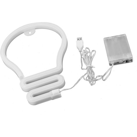 Ampoule lumineuse néon, panneau LED coloré pour chambre, fête, Noël, mariage, fonctionne par USB/piles. (1/5)