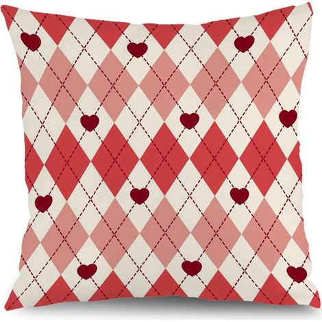 Housse de coussin motif symétrique, décoration maison style ferme,45×45cm (1/5)