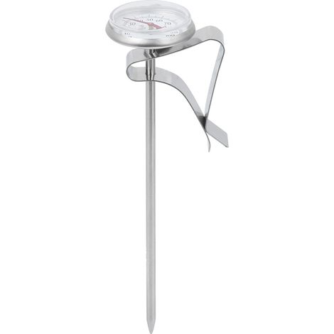 Thermomètre à café suspendu réglable avec pince, outil de cuisine court, pour mousser le café. (1/5)
