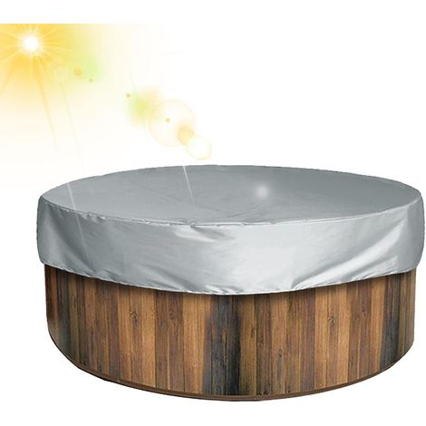 Couverture de spa gonflable ronde et imperméable pour spa - Housse anti-poussière résistante à l'eau pour piscine (1/5)