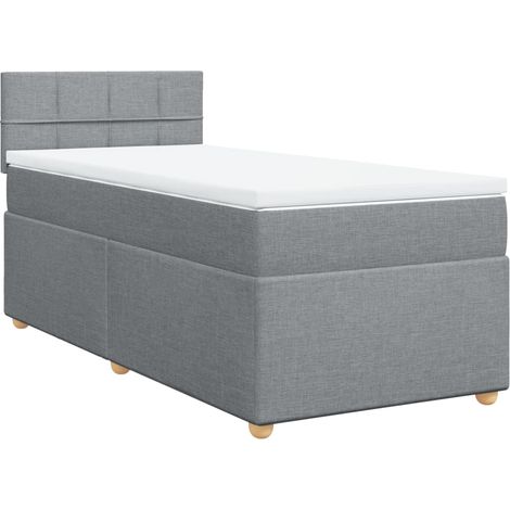 Maison Exclusive - Boxspringbett mit Matratze Hellgrau 90x200 cm (1/5)